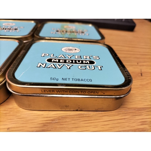 474 - Opened but Unused 4 x 50 Gram Tins of Players Medium Navy Cut Tobacco. Gross Weights of Individual T... 