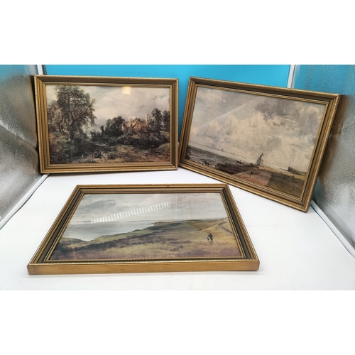 650 - Framed and Glazed English Landscape Prints (3). 45cm x 31cm. Collection Only.