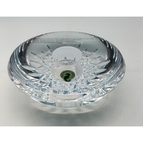 23 - Waterford Crystal Large 16cm (d) Candle Holder. 6.5cm High.