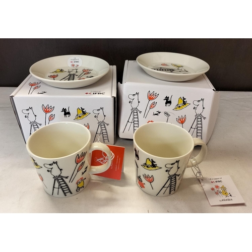 27 - 2 x Boxed ABC Collection 'Moo-Mins' Mugs and Saucers.