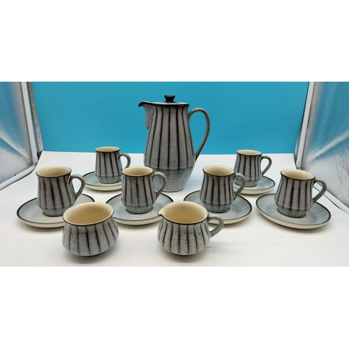 31 - Vintage 1960's Denby Pottery 15 Piece Coffee Set from the Studio Series designed by Kenneth Clark. C... 