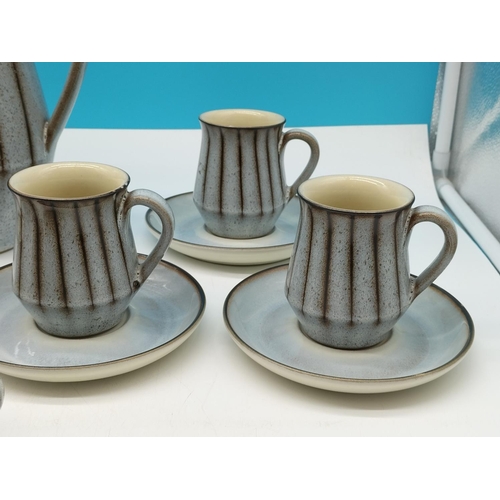 31 - Vintage 1960's Denby Pottery 15 Piece Coffee Set from the Studio Series designed by Kenneth Clark. C... 