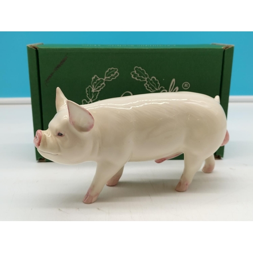 315 - Boxed Beswick Figure of a Boar 'Wall Champion Boy'. 10cm high, 19cm long.