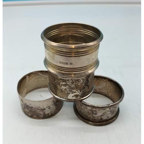 42 - Silver Hallmarked Napkin Rings (4). 88.9 Grams.