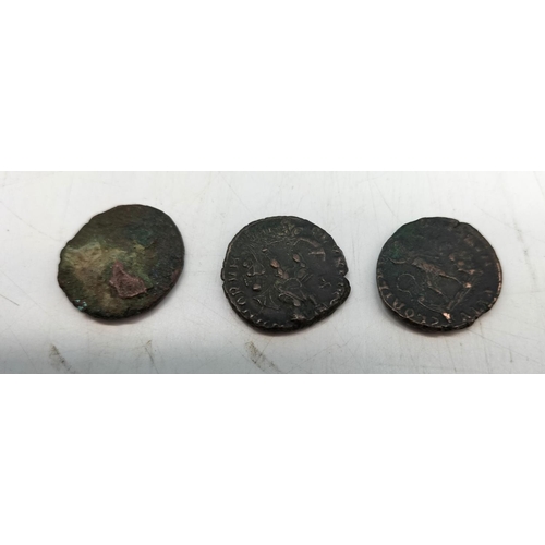 43 - Roman Coins (3) - 2 x Theodosius Bronze (possibly Centenionalis) plus One Other.