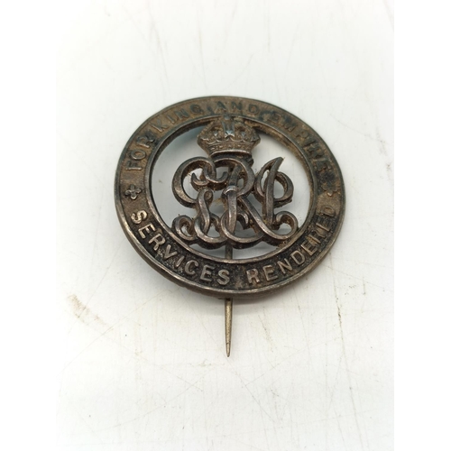 45 - WWI 'For King and Empire Services Rendered' Badge. No B336056