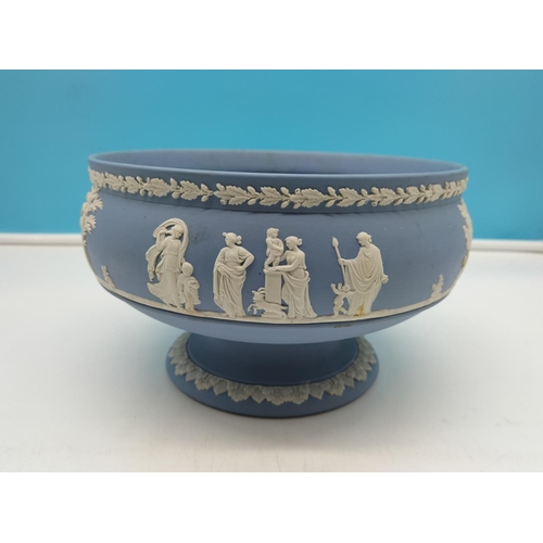 45A - Wedgwood Jasper Footed Bowl. 13cm High, 23cm Diameter.