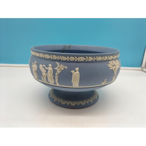 45A - Wedgwood Jasper Footed Bowl. 13cm High, 23cm Diameter.