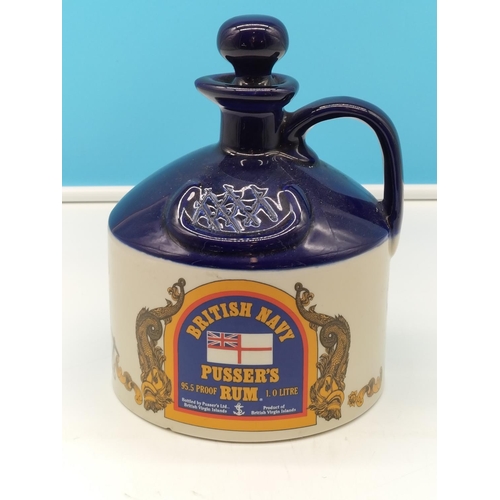 5 - Large 21cm (h) Wade British Navy Pusser's Rum Pottery Flagon. 16cm Diameter.