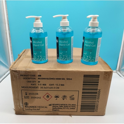 567 - Box of 24 500ml Bottles of Alcohol Hand Gel.