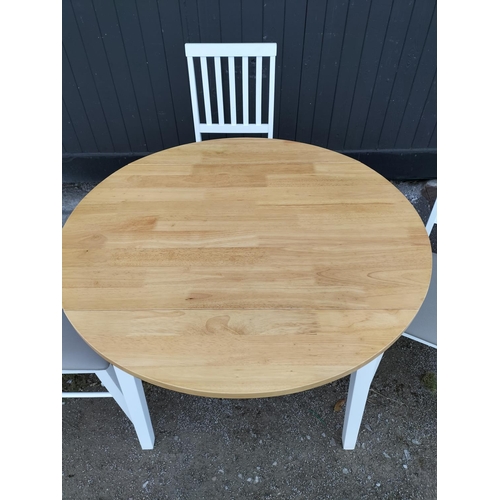 572 - Modern Drop Leaf Table plus 3 Chairs. Table Closed 76cm high, 90cm x 55cm. Opened 76cm high, 90cm x ... 