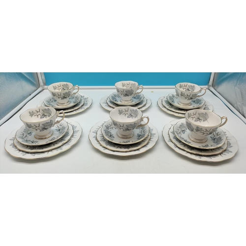 589 - Royal Albert 24 Piece Part Tea Set in the 'Silver Maple' Pattern.