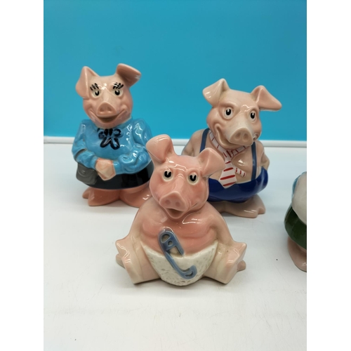 6 - Wade Nat West Pigs (5) all with NatWest Stoppers. Tallest 19cm.