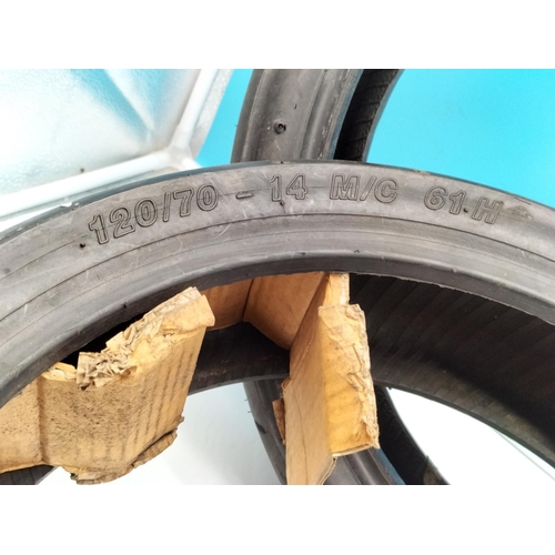 60A - Vee Ruber VRM281 120/70-14 and King Stone 120/70-17 Tyres.