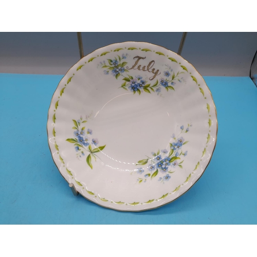 64 - Royal Albert Flower of the Month Series Bowls (6) 'July - Forget Me Nots'.