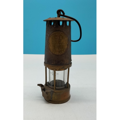 67 - Large 23cm (h) Eccles Miners Lamp.