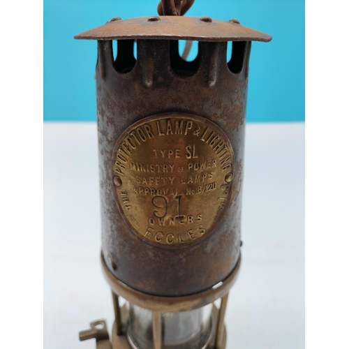 67 - Large 23cm (h) Eccles Miners Lamp.