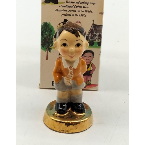 80A - Boxed Carlton Ware 'Carlton Kids' Limited Edition 10cm 'Schoolboy' Figure No 183. Gold Base Collecto... 