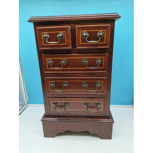 57 - Small 2 Over 3 Drawer Unit. 57cm High, 35cm x 25.5cm. Collection Only.