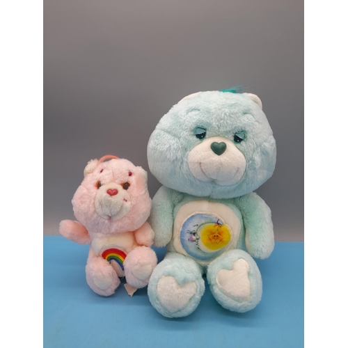 652 - 2 x Vintage Kenner Plush Care Bears c1983. Tallest 34cm.