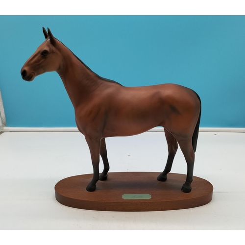 709 - Royal Doulton 'Arkle' Horse Figure on Plinth. 30cm x 30cm.