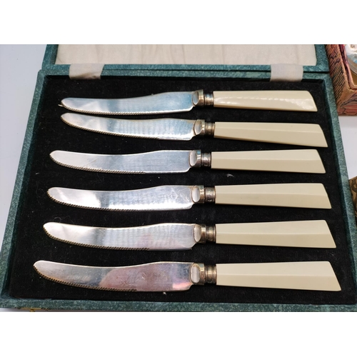 711 - Wooden Cased Fish Cutlery Set plus Collection of Boxed Knives, etc.