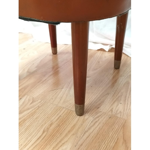 724 - Faux Leather Topped Padded Stool. 40cm x 40cm x 34cm.