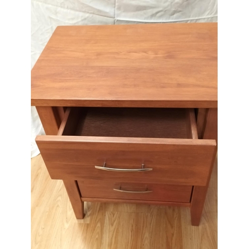 725 - Wood Framed 3 Drawer Chest Unit. 69cm high, 59cm x 43cm. Collection Only.