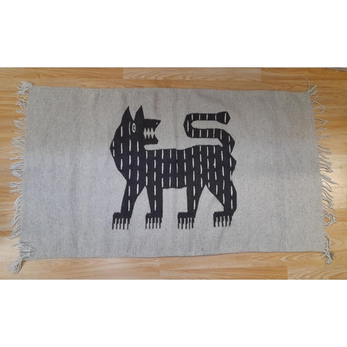 35A - Vintage Central American Woven Rug. 140cm x 80cm.