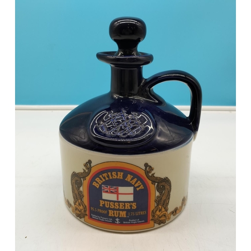 13 - Wade British Navy Pusser's Pottery Flagon. 25cm High, 18cm Base Diameter.