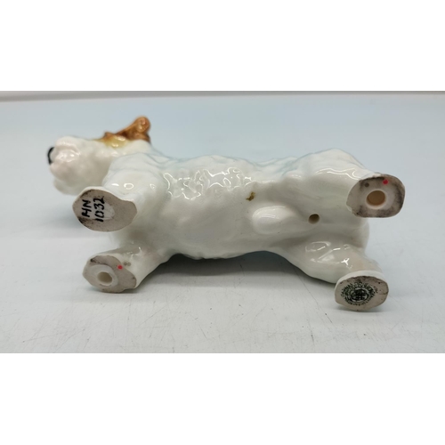 27 - Royal Doulton Figure 'Sealyham Terrier' HN 1032. Issued 1931-1960. 8cm High, 12cm Long. Small chip t... 