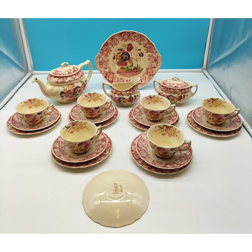 326 - Royal Doulton 22 Piece Tea Set in the 'Pomeroy' Pattern. Backstamp 1930's -1950's.