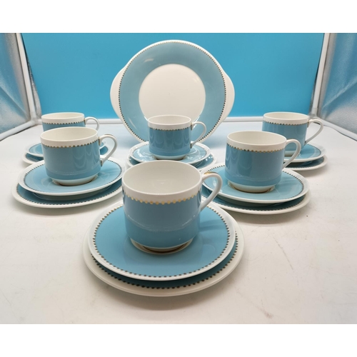 335 - Aynsley Bone China 19 Piece Part Tea Set to include Trios (6) and Bread and Butter Plate.