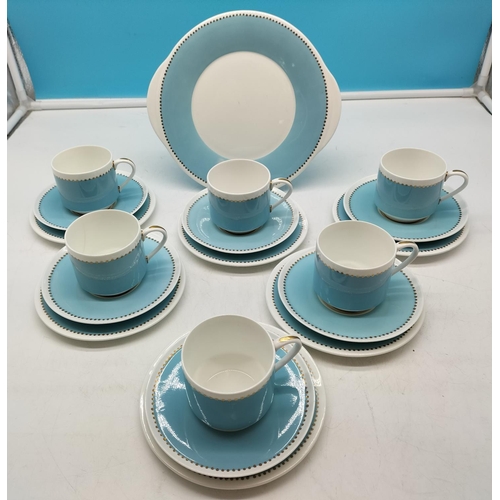 335 - Aynsley Bone China 19 Piece Part Tea Set to include Trios (6) and Bread and Butter Plate.