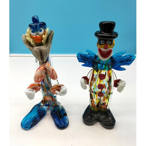 337 - Murano Clown Figures (2). Tallest 28cm. 1 Slight A/F.