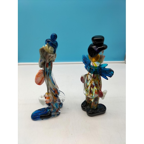 337 - Murano Clown Figures (2). Tallest 28cm. 1 Slight A/F.