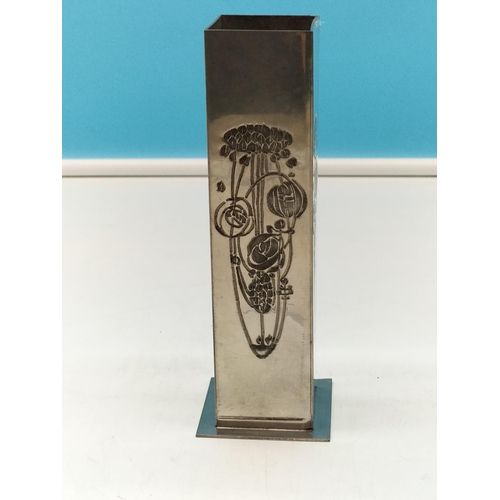 44 - Charles Rennie Mackintosh Pewter 16cm Vase.