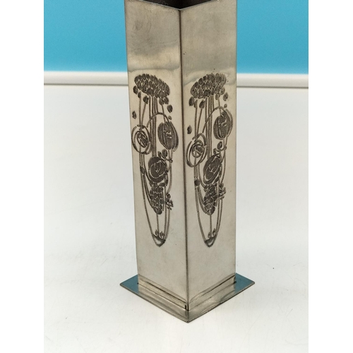 44 - Charles Rennie Mackintosh Pewter 16cm Vase.