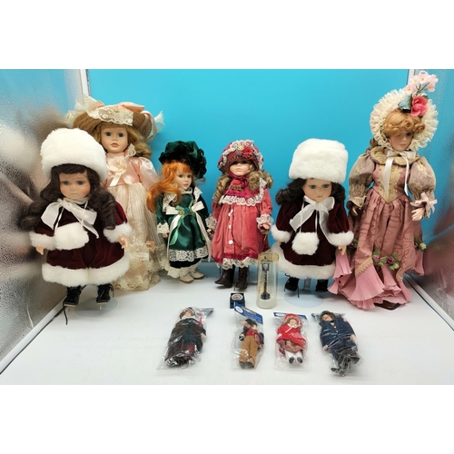 729 - Collection of Porcelain Dolls. Tallest approx 42cm.