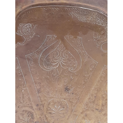 75 - Large Mid/Late 19th Century Circular Indian Brass Tray. 50cm Diameter.