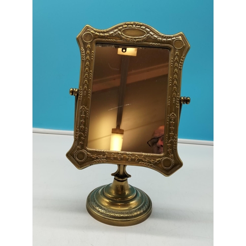 5A - Brass Table Top Mirror. 20cm x 34cm.