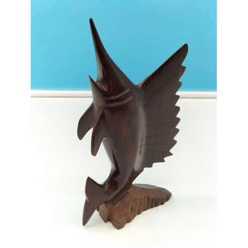 724 - African Art Figure of a Marlin Fish. 25cm high x 14cm.