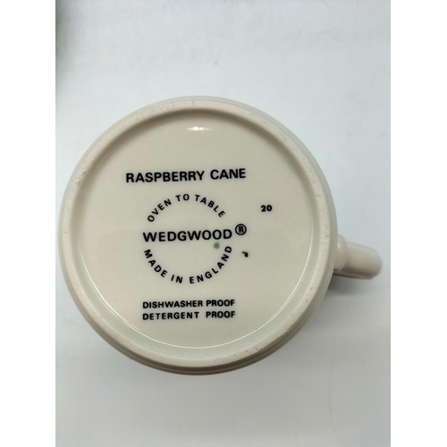 87 - Wedgwood 'Raspberry Cane' 11 Piece Coffee Set.