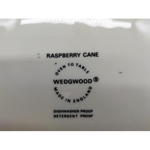 99 - Wedgwood 'Raspberry Cane' Large Oven Dish (35cm x 30cm x 4.5cm) plus 2 x Round Lidded Casseroles. La... 