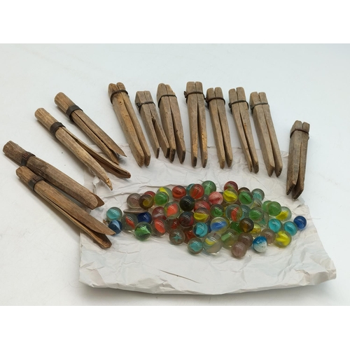 51 - Quantity of Vintage Pens and Marbles.