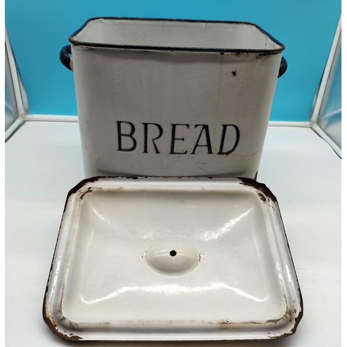 54 - Vintage Enamelled Bread Bin. 32cm x 23cm x 33cm.