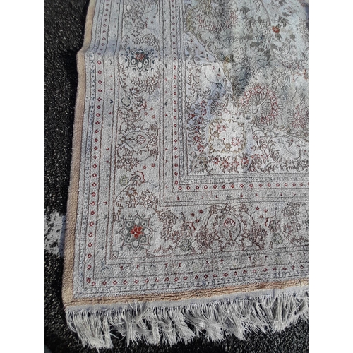 25A - Large Floral Style Design Silken Kashmir Rug 295 x 185cm Collection Only