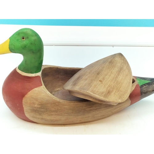 301 - Resin Duck Storage Figure. 21cm High x 38cm.