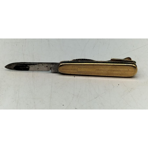 670 - Tie Pin Pen Knife. 5cm Long.