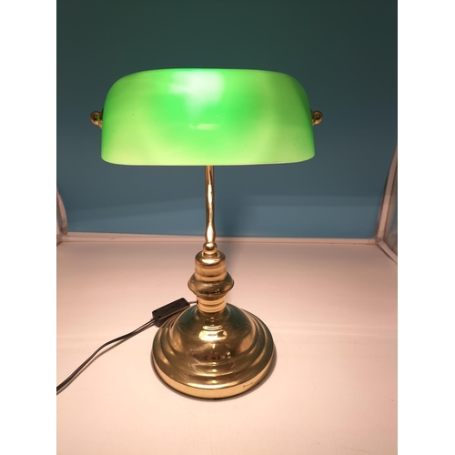 122 - Brass Bankers Lamp 15cm Tall. W/O